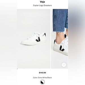 Veja Esplar Logo Sneakers size 8, gently worn in White and Black